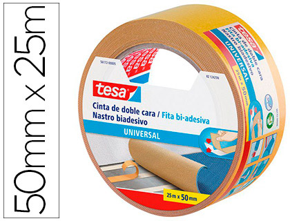 Cinta adhesiva tesa doble cara 25m.x50mm.